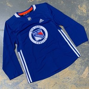 Adidas New York Rangers NHL Sweater Jersey Blue On Ice Hockey NY
